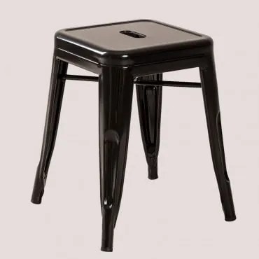 Banqueta Baixa De Aço Lix Preto - Sklum