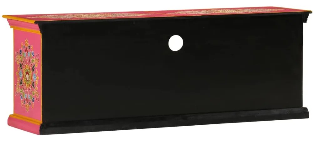 Móvel de TV 110x30x40 cm madeira de mangueira maciça rosa