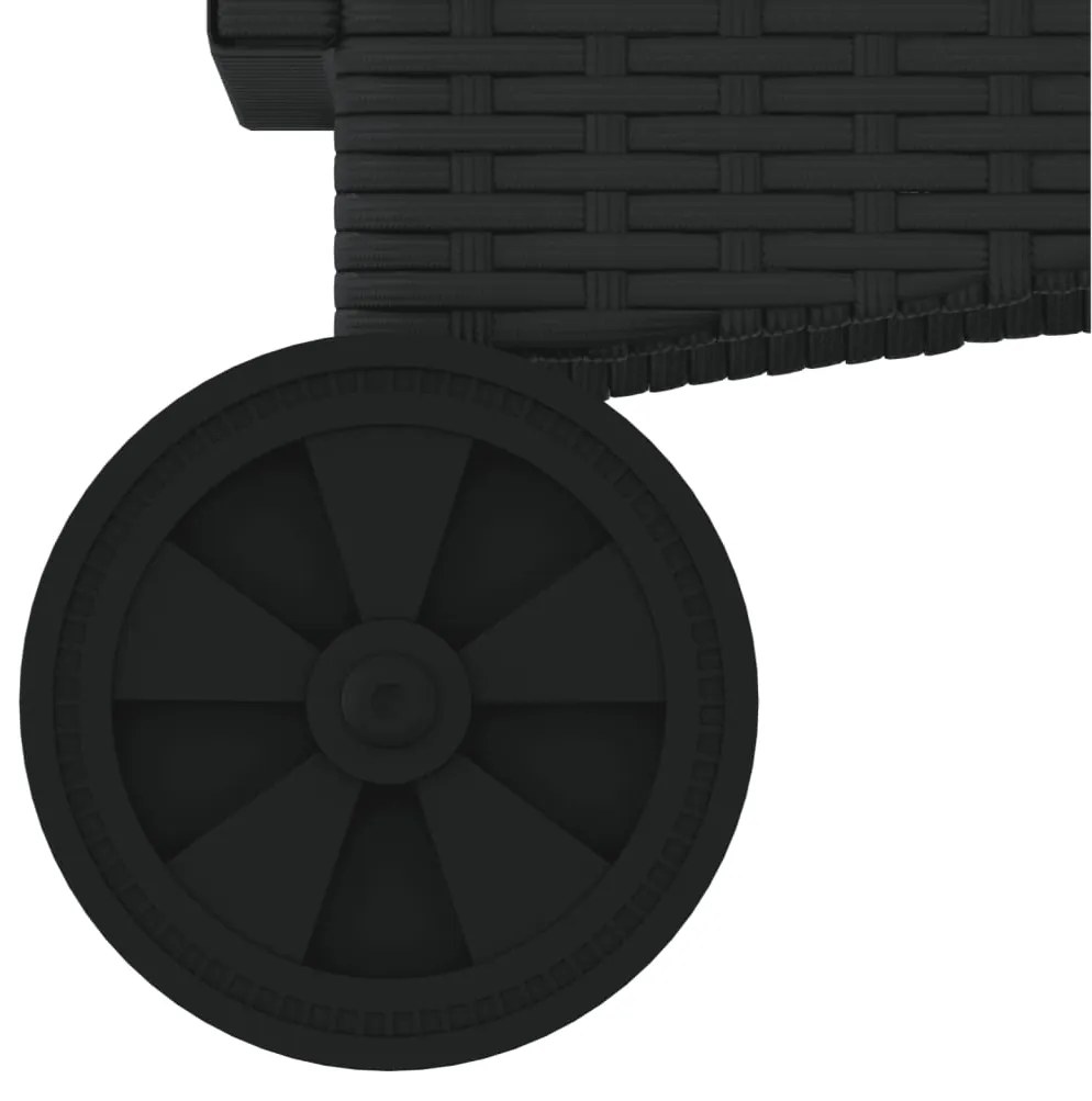Espreguiçadeiras com almofadões 2 pcs vime PE preto