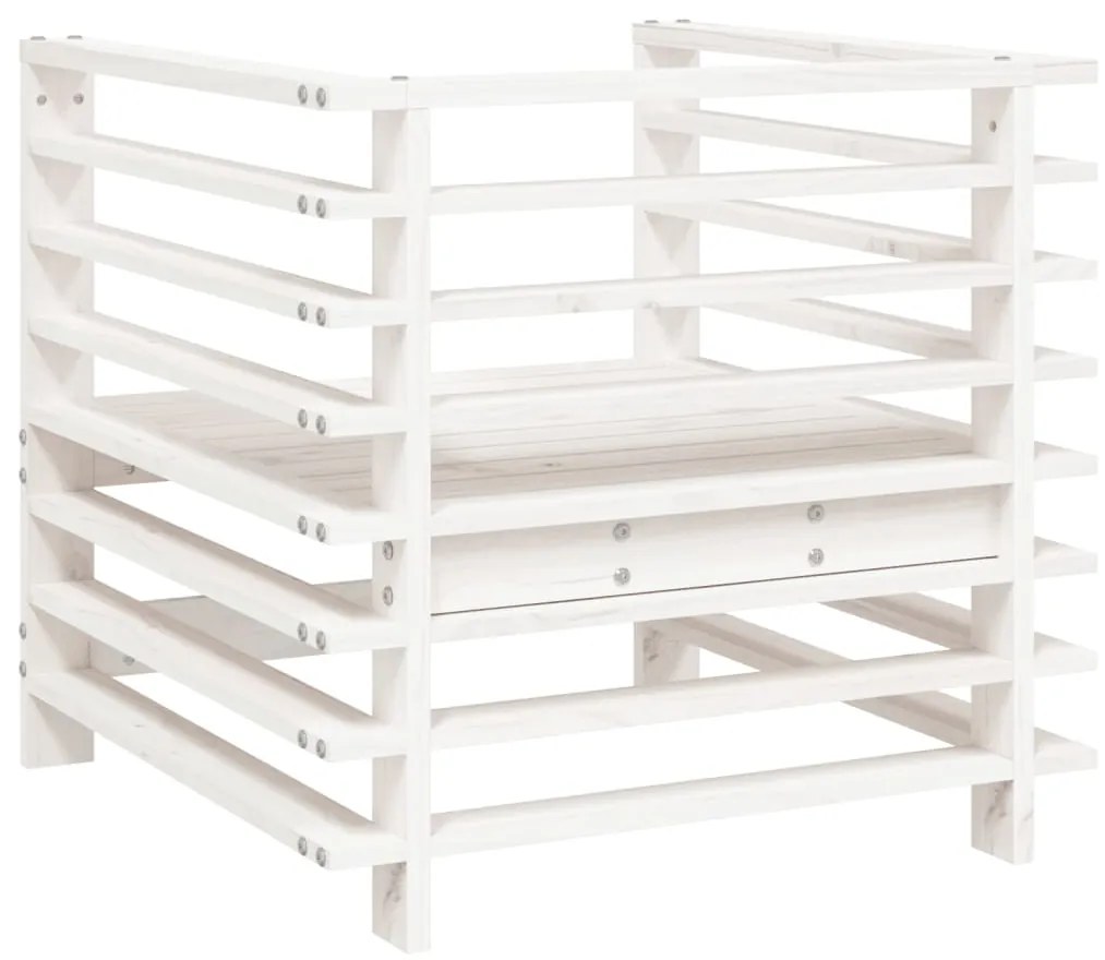 Cadeiras de jardim 2 pcs madeira de pinho maciça branco