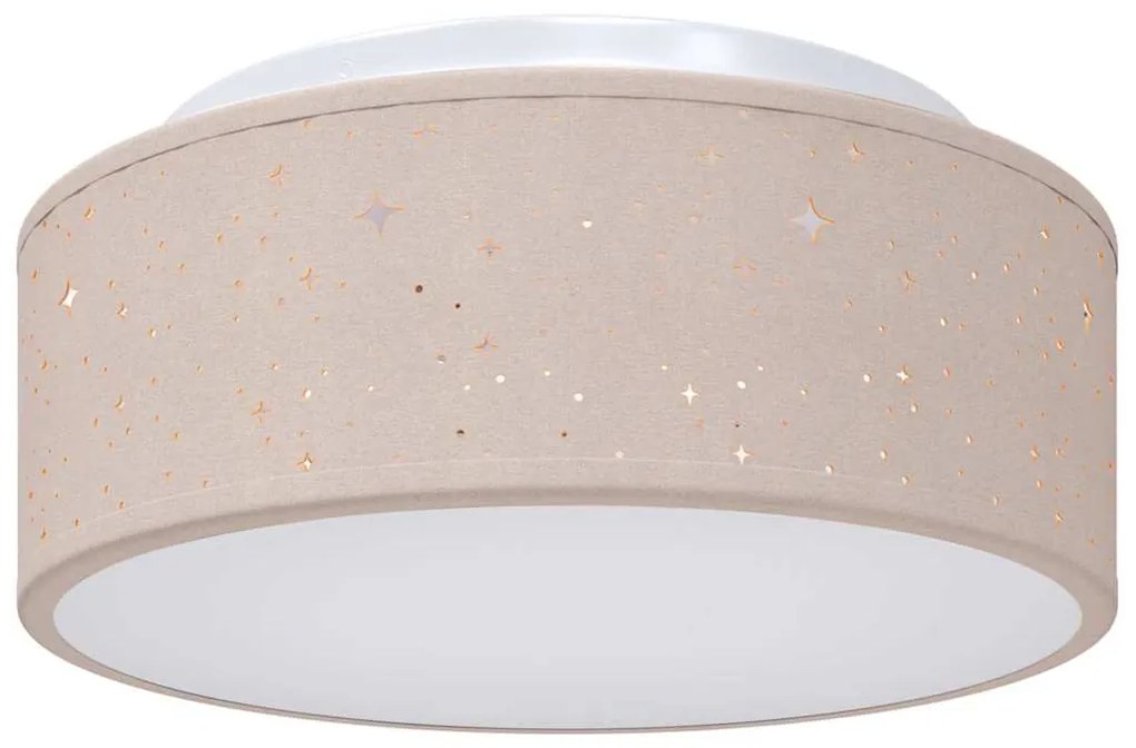 Luminárias de Teto com Cúpula Estrelada Taupe Ø 30 cm Tecido E27