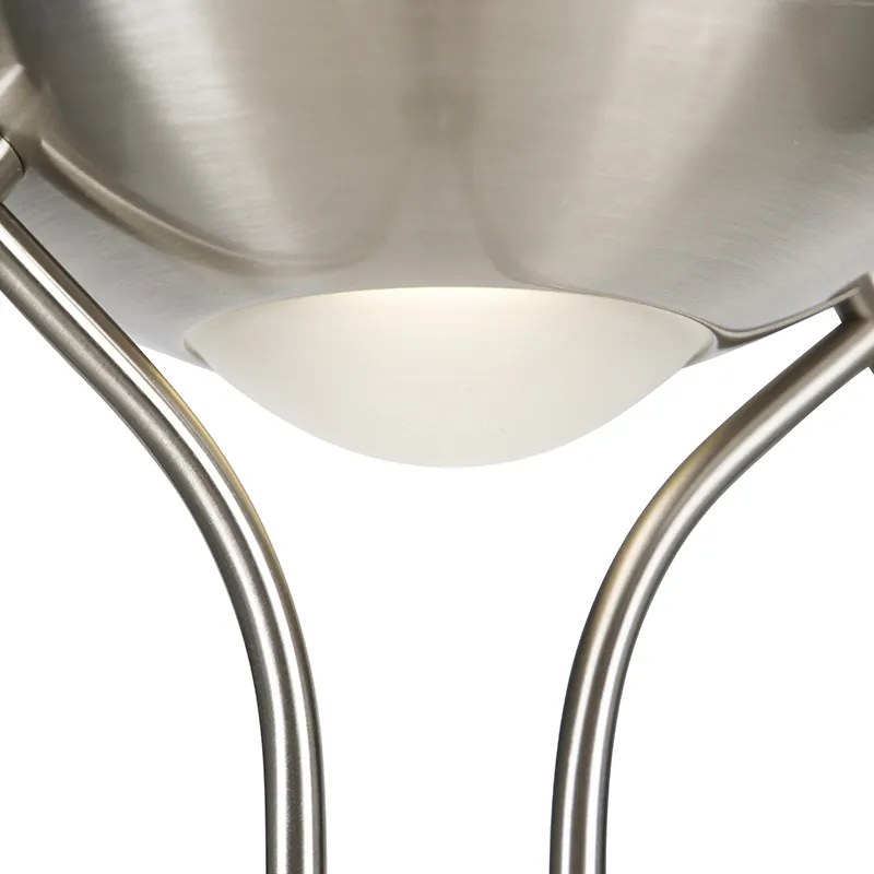 Candeeiro de pé em aço com candeeiro de leitura incluindo LED regulável em Kelvin - Diva Moderno