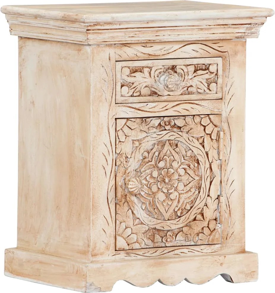 vidaXL Mesa de cabeceira 40x30x50 cm madeira de mangueira maciça