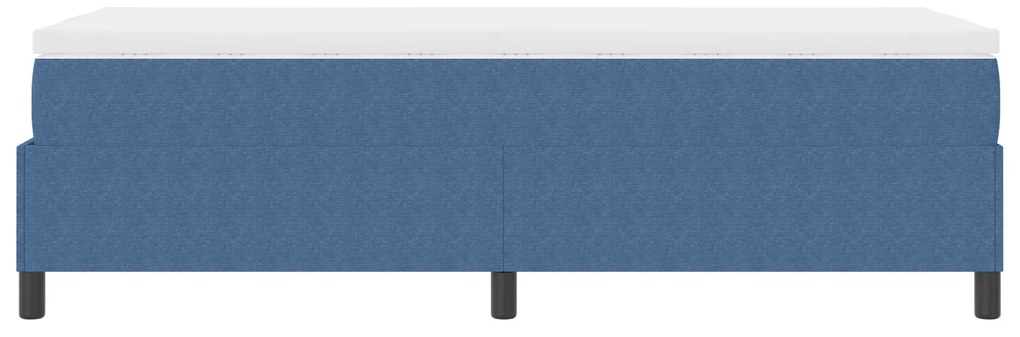 Cama Box Spring com Colchão Azul 100x200 cm Tecido Corduroy