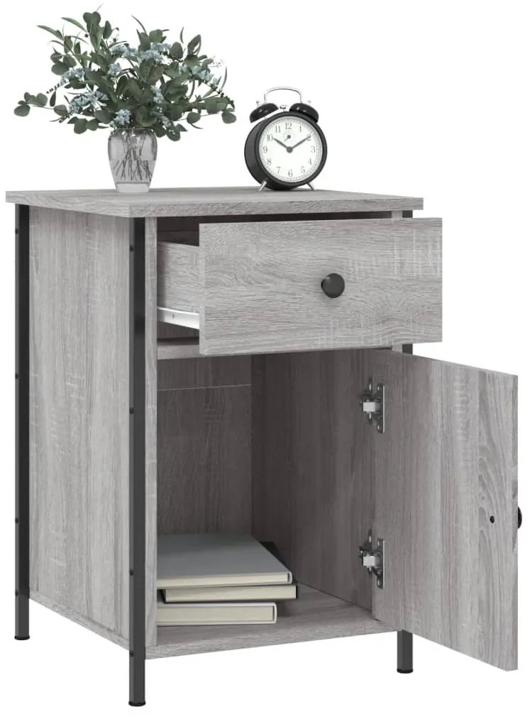 Mesas cabeceira 2 pcs 40x42x60cm deriv. madeira cinzento sonoma