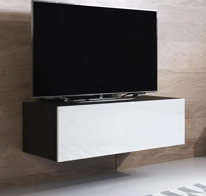 Mueble TV modelo Leiko H1 (100x30cm) color negro y blanco