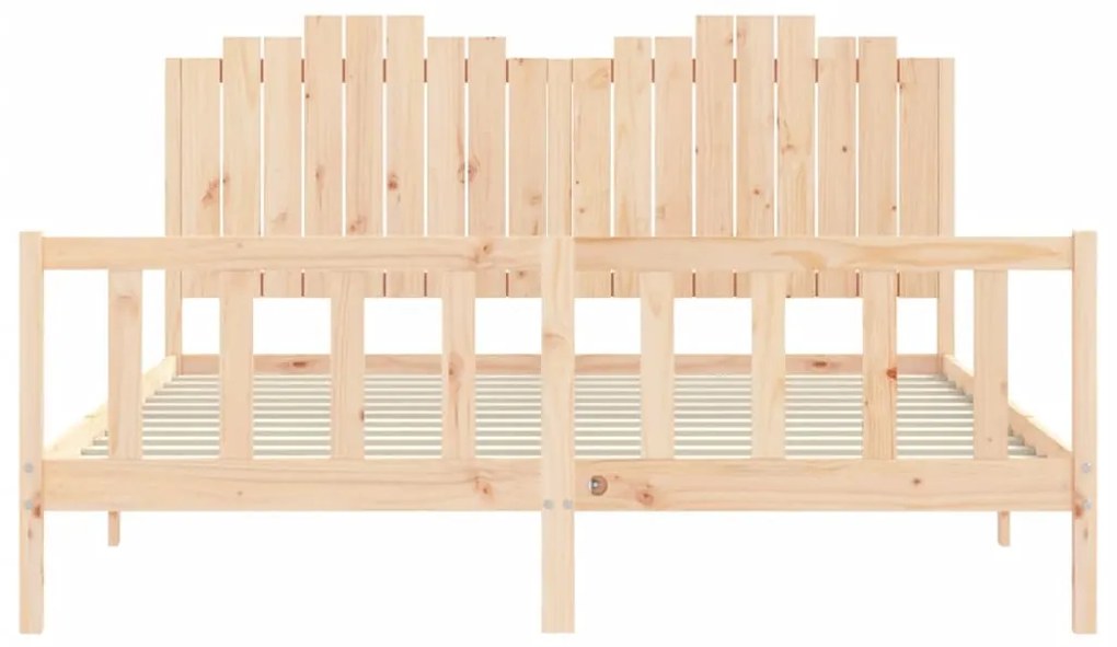Estrutura de cama com cabeceira 180x200 cm madeira maciça