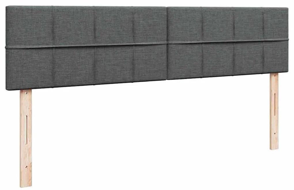 Estrutura de cama otomana com colchões tecido cinzento escuro