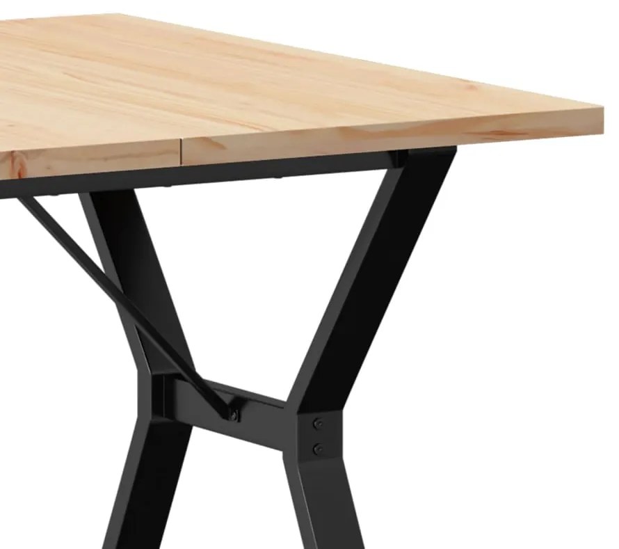 Mesa de jantar estrutura em Y 90x90x75,5 cm pinho/aço