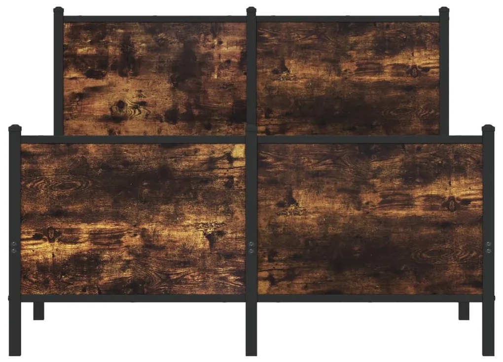 Estrutura de cama sem colchão 120x200 cm metal carvalho fumado