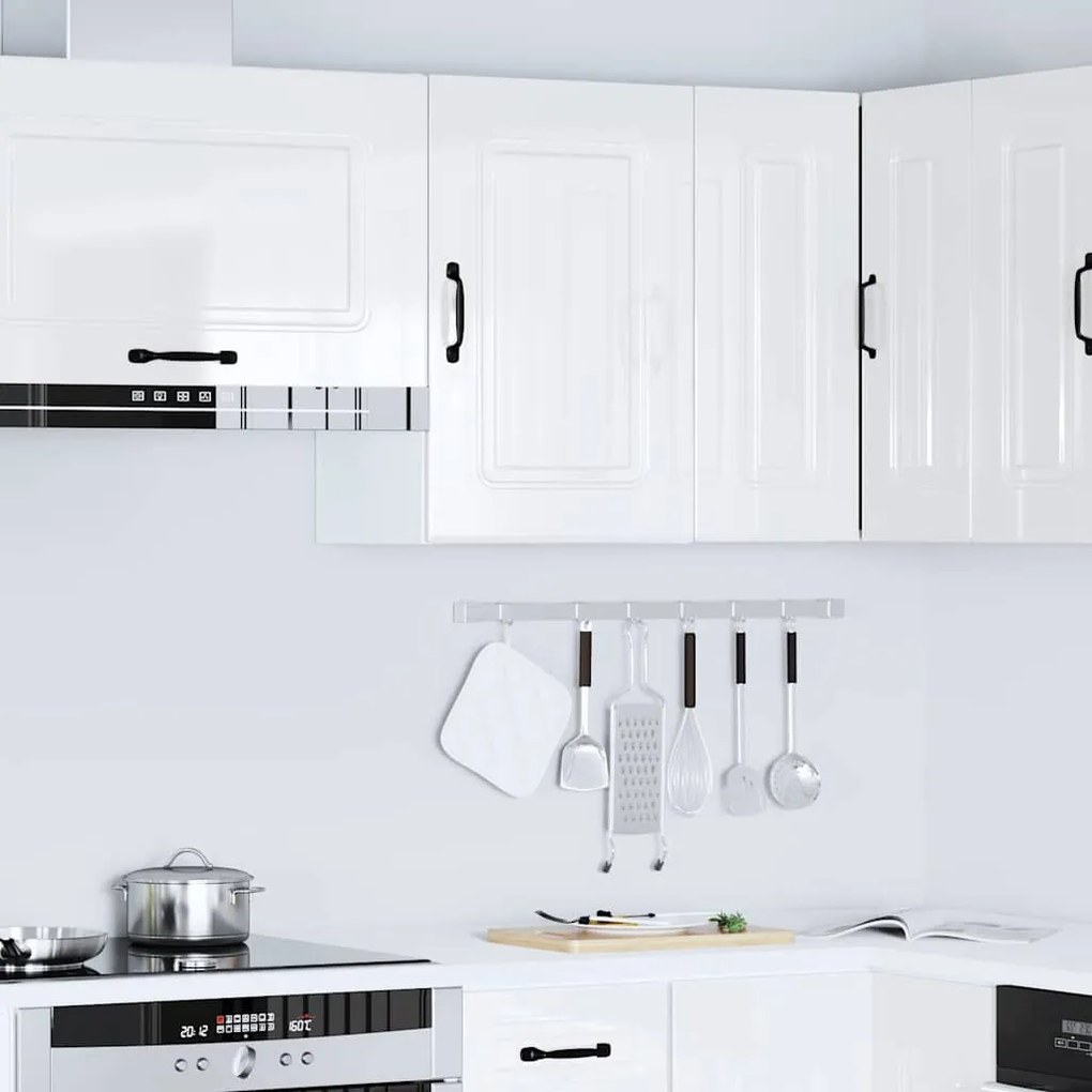 vidaXL Armário de parede de cozinha Kalmar branco alto brilho