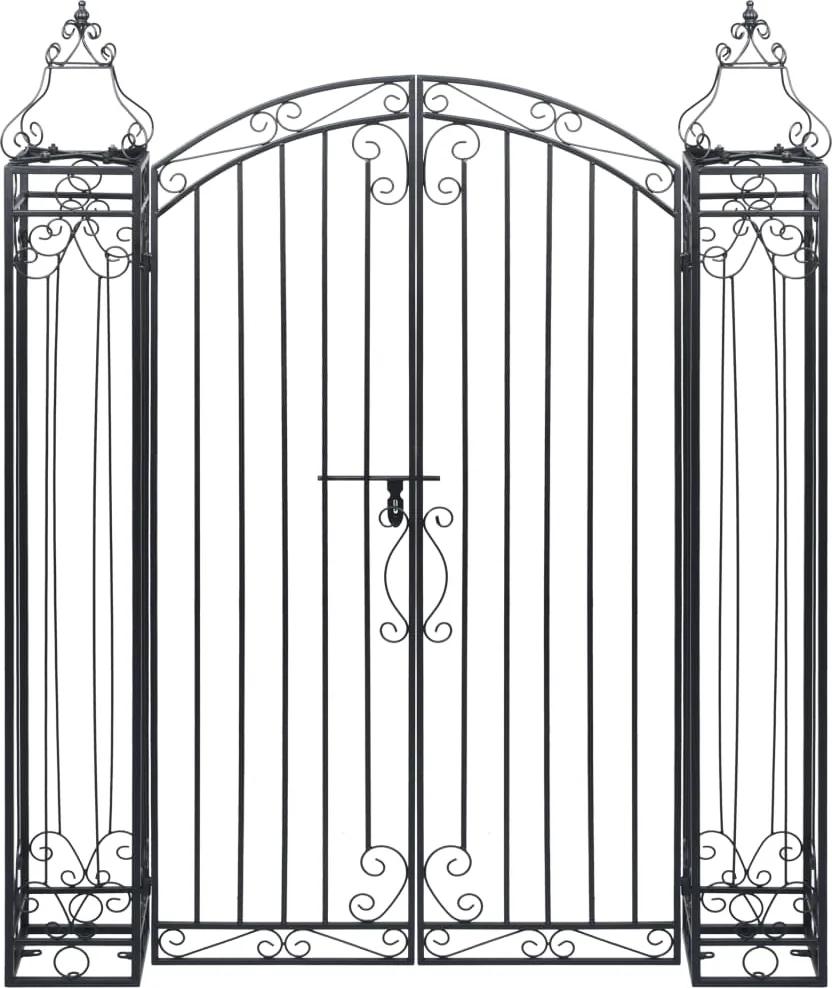 Portão de jardim ornamental 122x20,5x160 cm ferro forjado