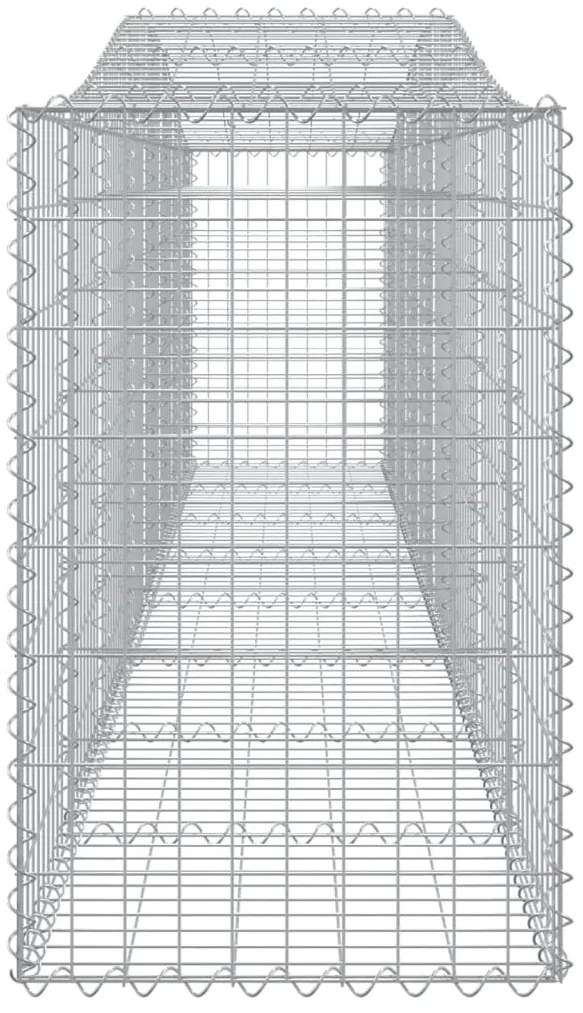Cestos gabião arqueados 2 pcs 400x50x80/100cm ferro galvanizado