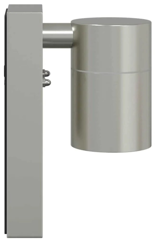 Luzes de Parede Externas 2 pcs Aço Inoxidável Prata IP44