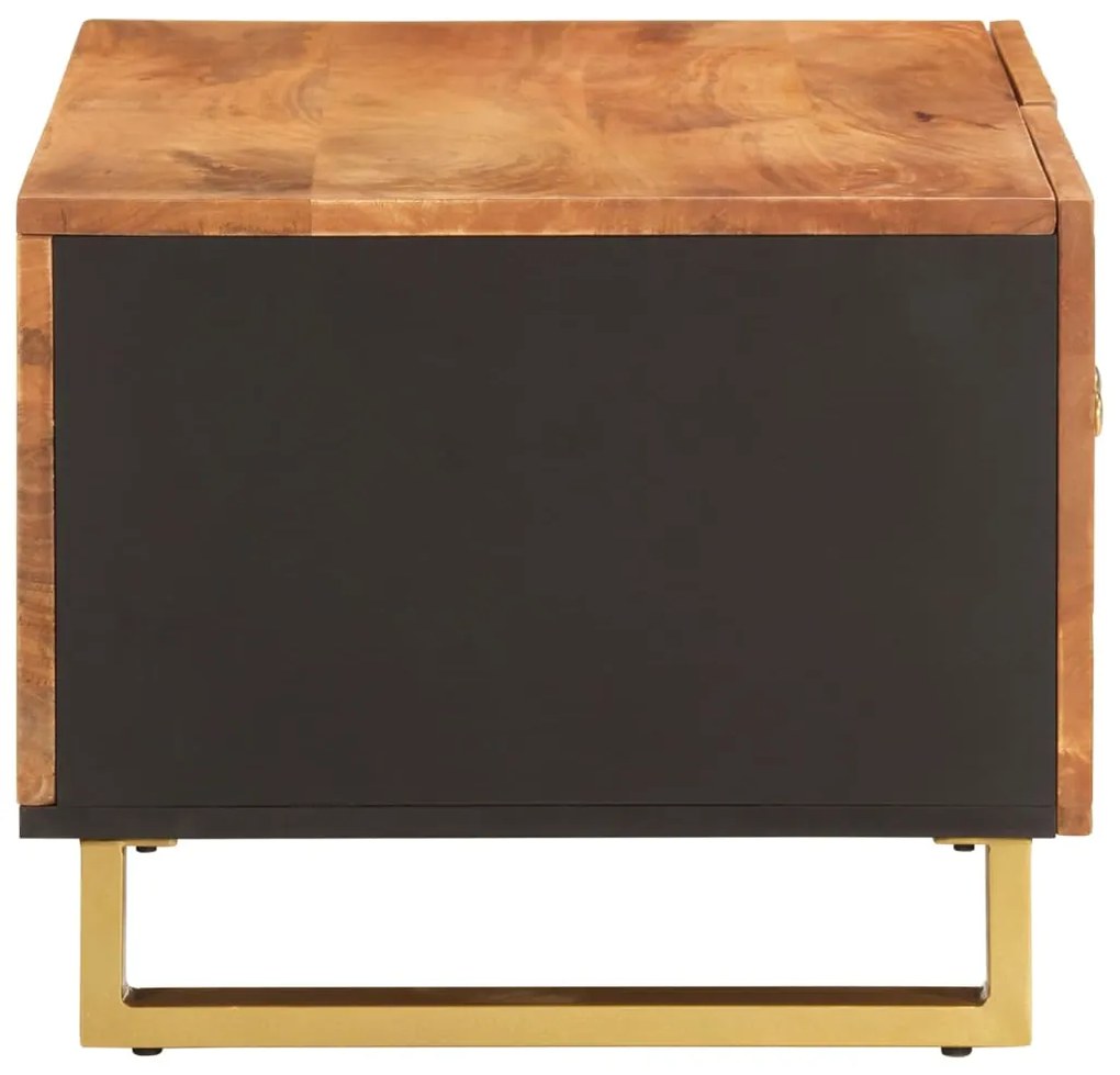 Mesa de centro 80x50x40 cm mangueira maciça castanho e preto