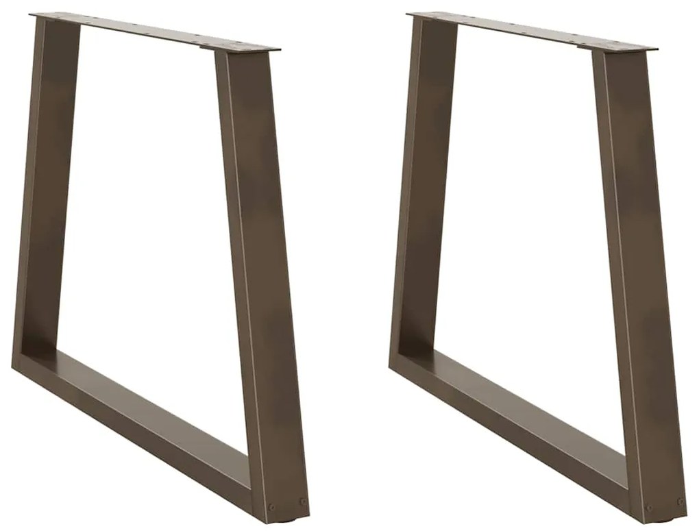 Pés para mesa de jantar em formato de V, 2 peças, aço natural, 100x(72