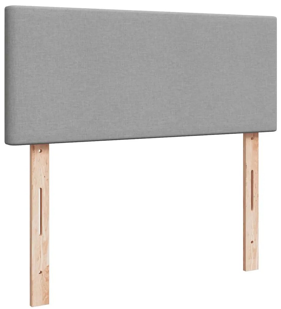 Cama otomana com colchão 120x190 cm tecido cinzento claro