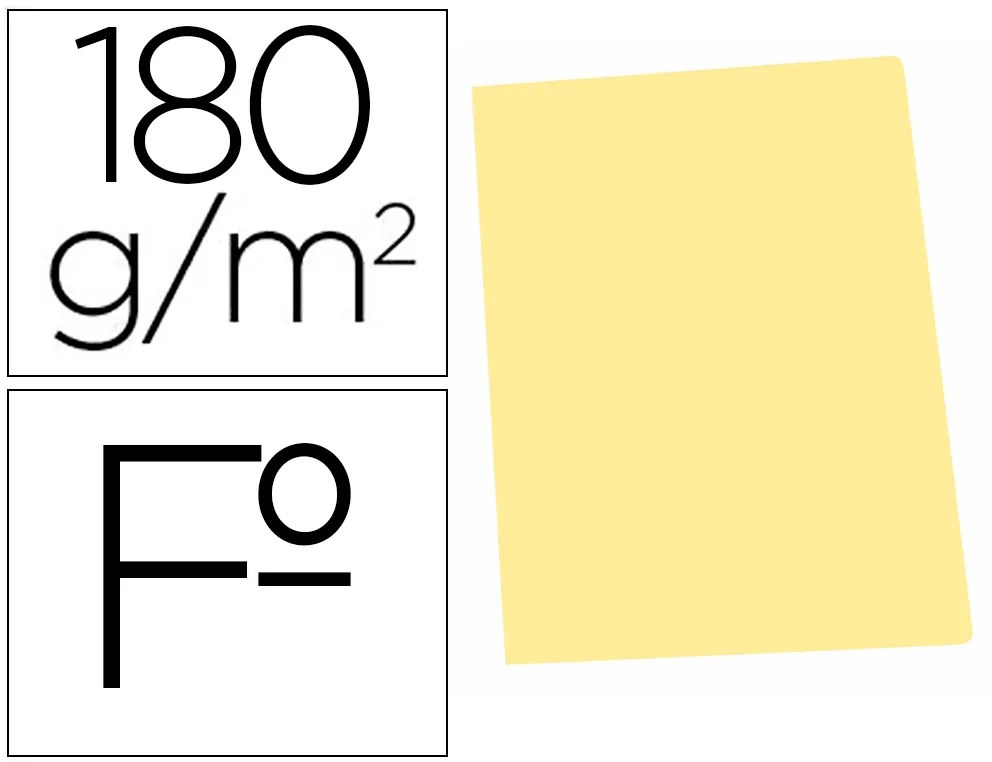 Classificador Gio de Cartolina Folio Amarelo Pastel 180 g/m2