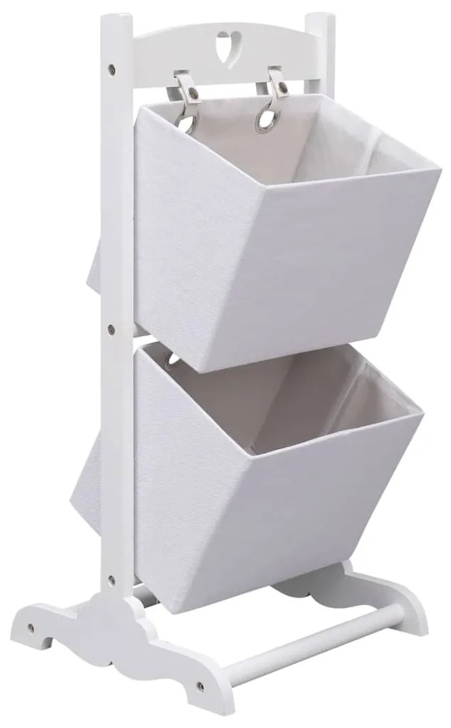 284255 vidaXL Prateleira de cestos de 2 níveis 35x35x72 cm madeira branco
