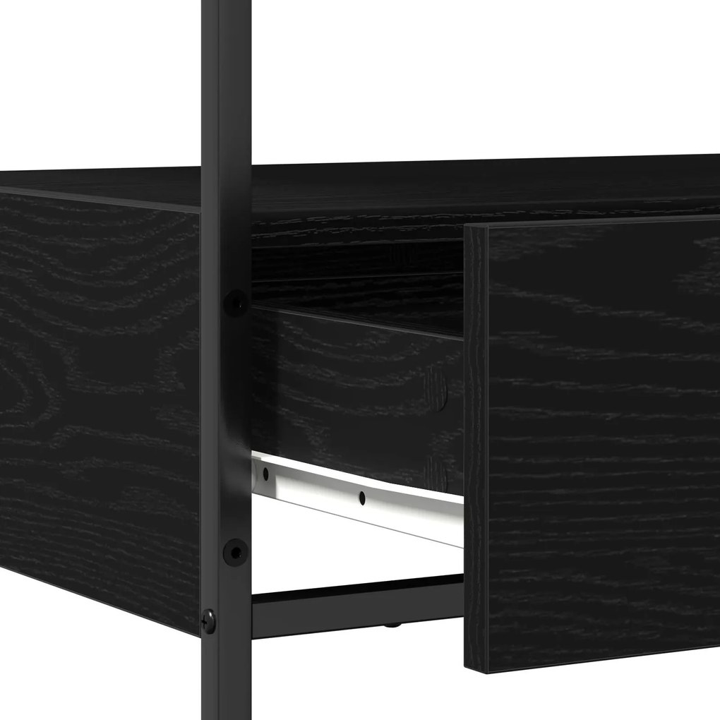 Mesa de Consola vidaXL Preto Carvalho 75x40x75 cm Madeira Engenharia e