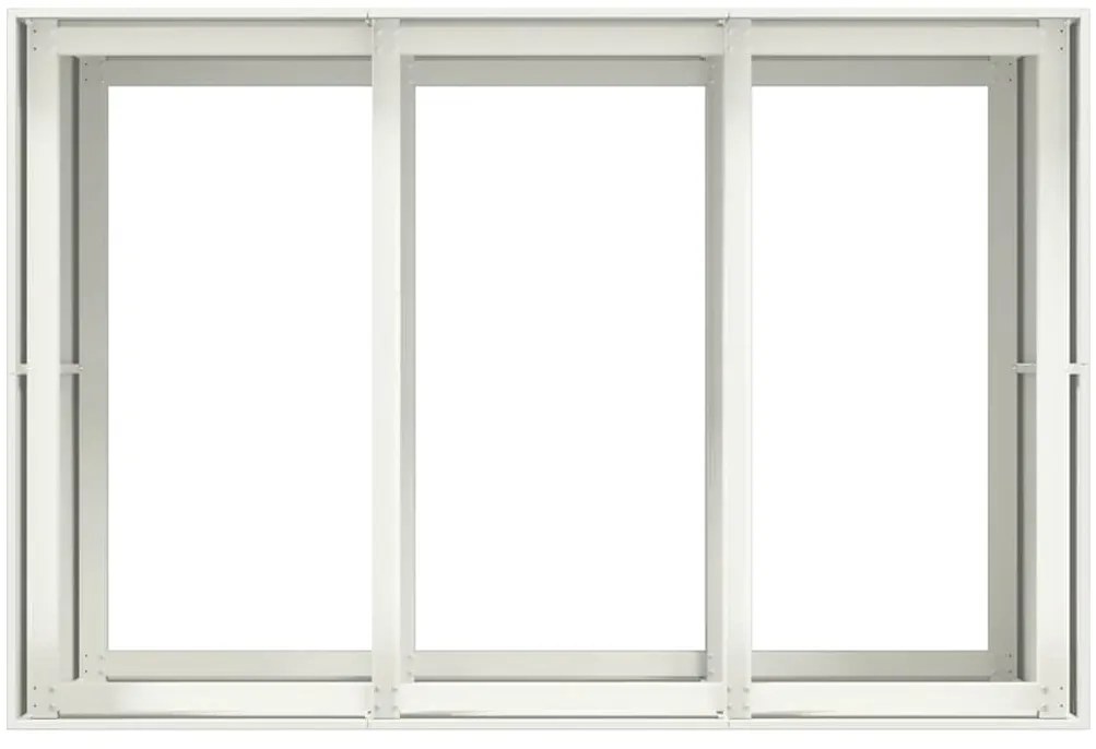 Vaso floreira 120x80x80 cm aço branco
