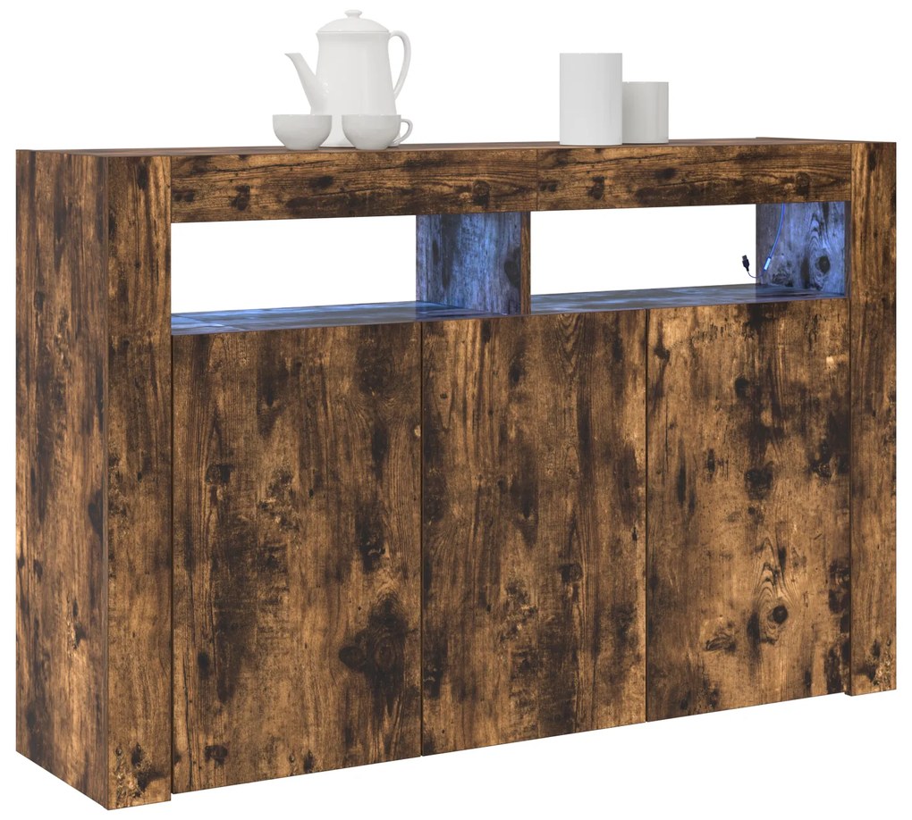 Buffet Carvalho Defumado Madeira Engenhada 116 x 30 x 75 cm