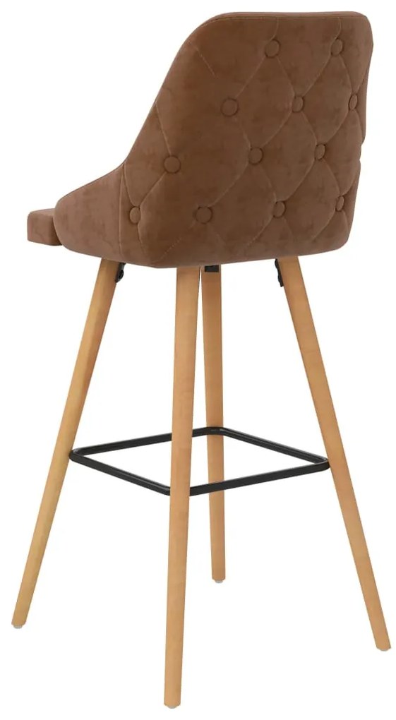 Bancos de bar 2 pcs veludo castanho