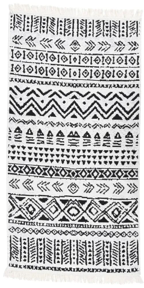 vidaXL Tapete 80x150 cm algodão preto e branco