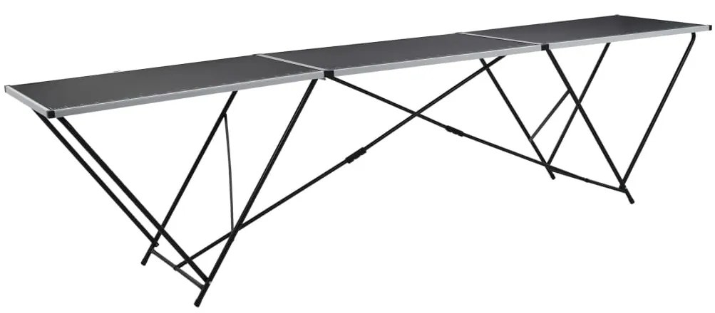 Mesa/bancada de trabalho dobrável MDF e alumínio 300x60x78 cm