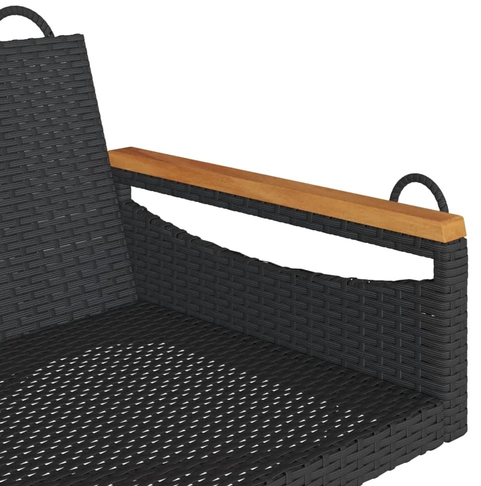 Banco baloiço 109x62x40 cm vime PE preto