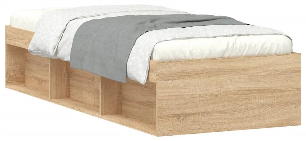 Estrutura de cama solteiro 75x190 cm carvalho sonoma