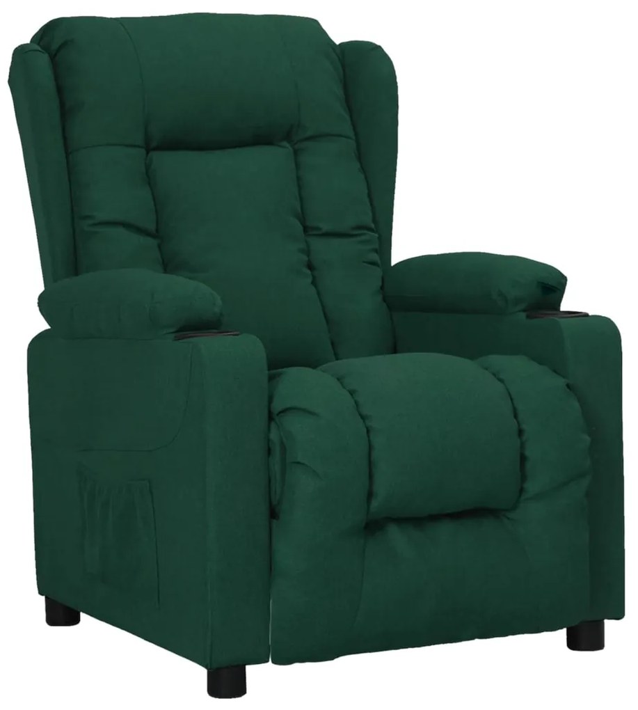 Poltrona elevatória tecido verde-escuro