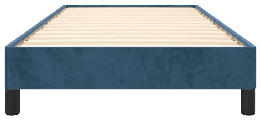 Estrutura de cama sem colchão 90x200 cm veludo azul-escuro