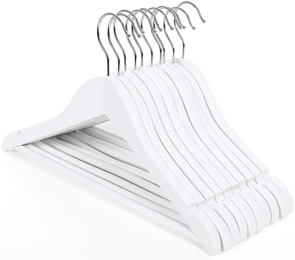 Conjunto de 20 cabides para roupa infantil em madeira de bordo 35 x 20 cm branco