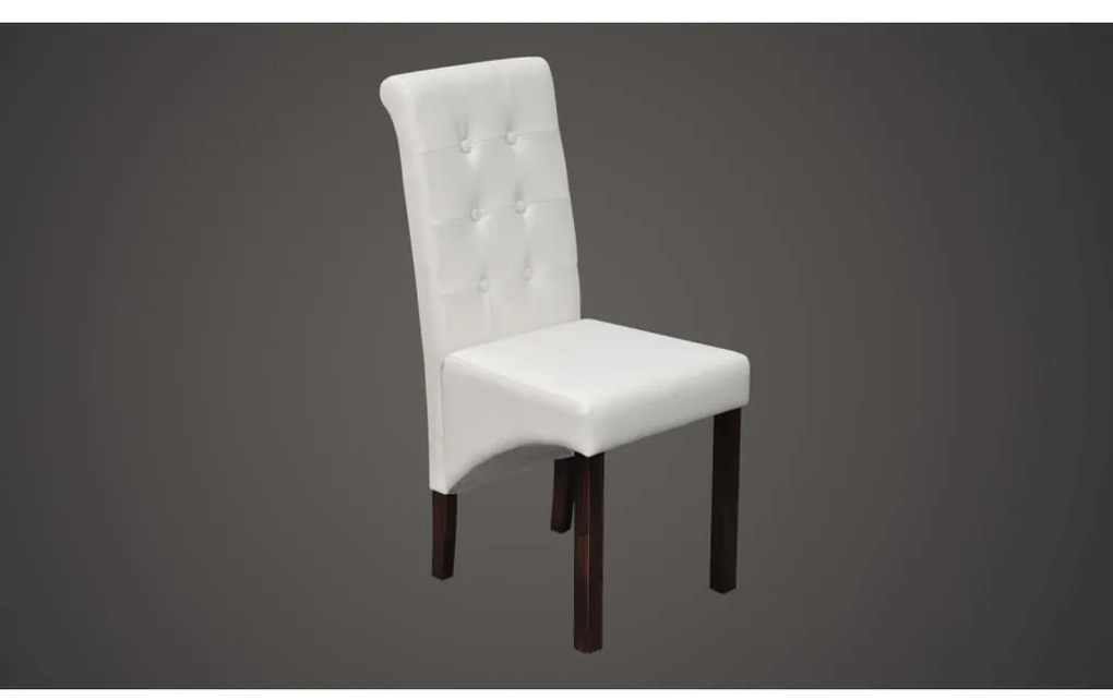Cadeiras de jantar 4 pcs couro artificial branco