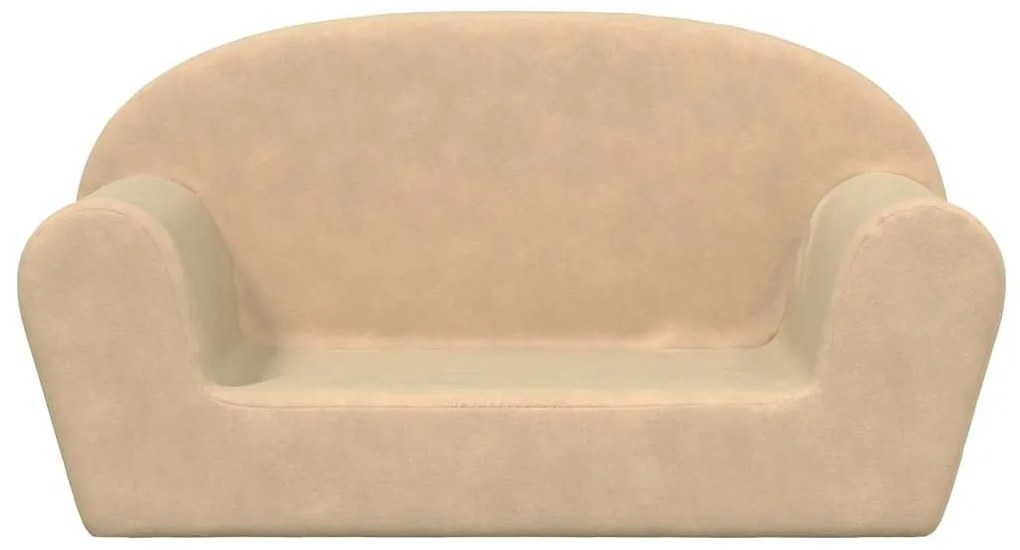 Sofá infantil 2 lugares peluche macio creme