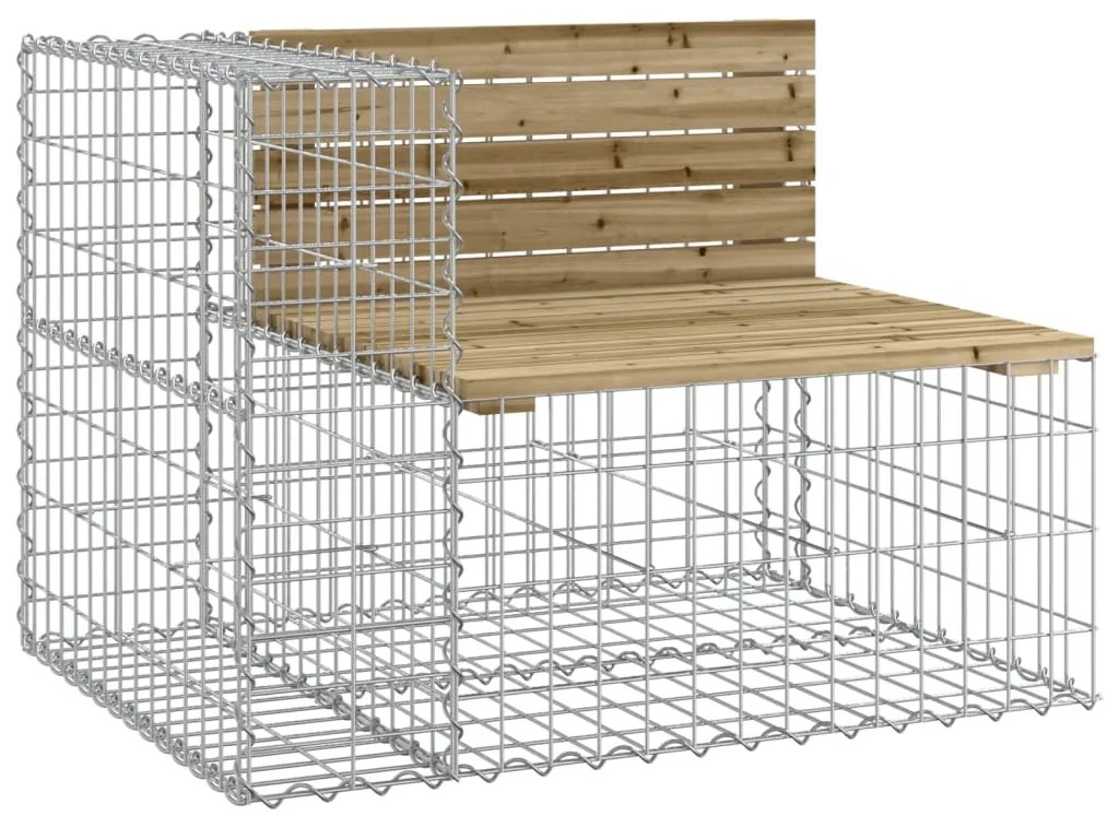 Banco de jardim c/ design gabião 184x71x65,5cm pinho impregnado