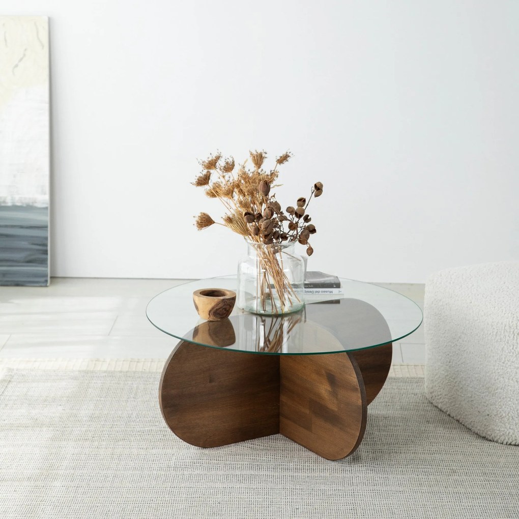 Mesa de Café Bubble – Nogueira – 75x35x75 cm