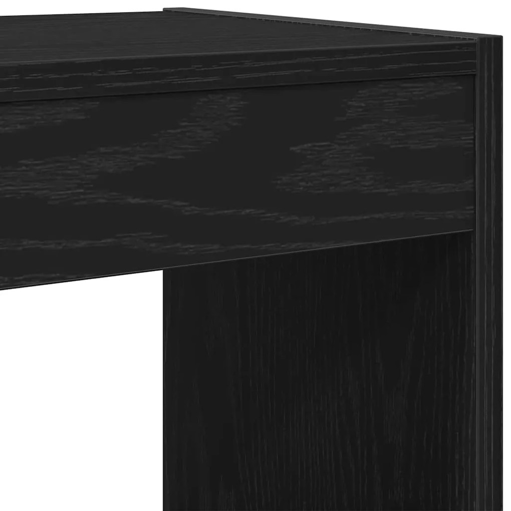 Estante de Livros vidaXL Preta em Carvalho 40x30x198 cm Madeira de Eng