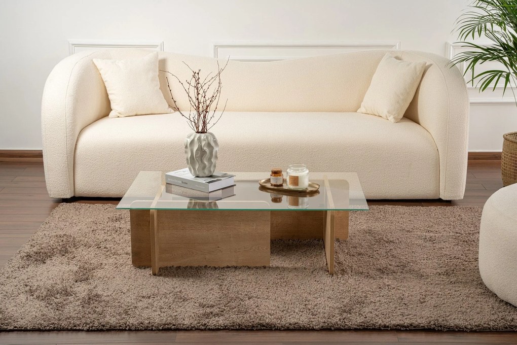 Mesa de Café Flavio - Cor Carvalho - 105x30x65 cm