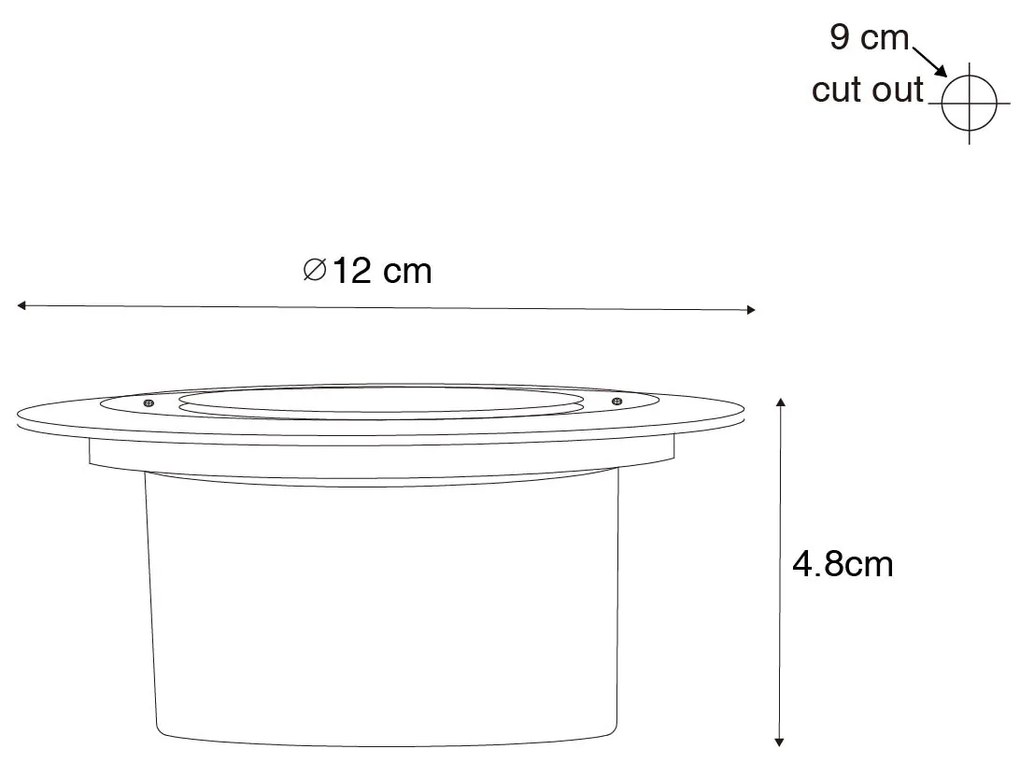 Conjunto de 6 focos de jardim pretos com LED IP65 solar - Terry