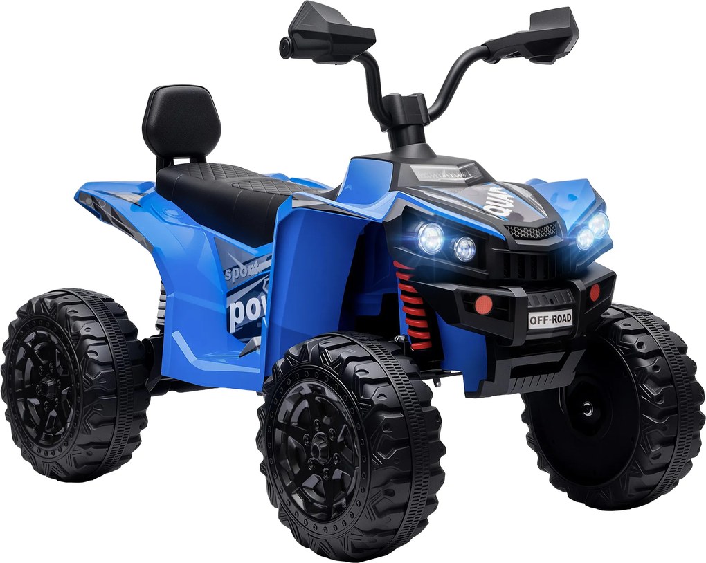 AIYAPLAY Quad Elétrico Infantil 24 V, 2 Lugares, 2 Motores de 120 W, Suspensão às 4 Rodas e Arranque Suave, Azul | Aosom Portugal