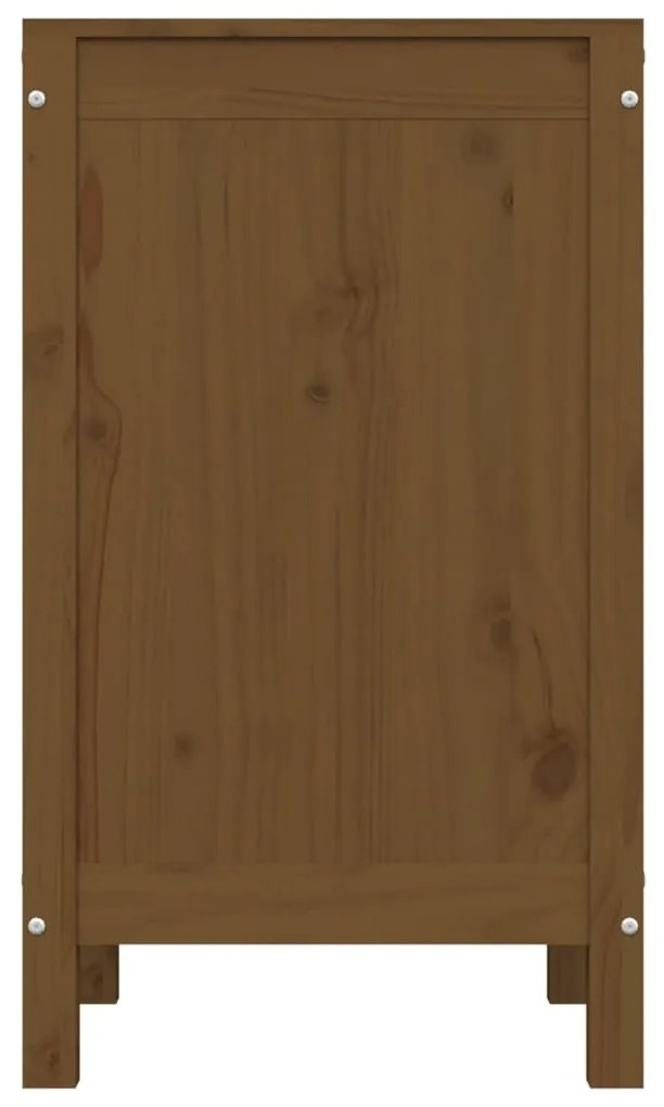 Caixa p/ roupa 44x44x76 cm madeira pinho maciça castanho mel