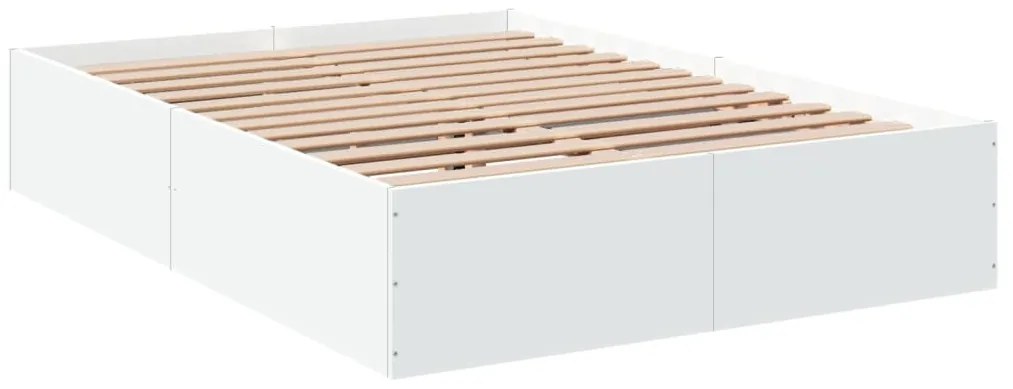 Estrutura de cama 140x190 cm derivados de madeira branco