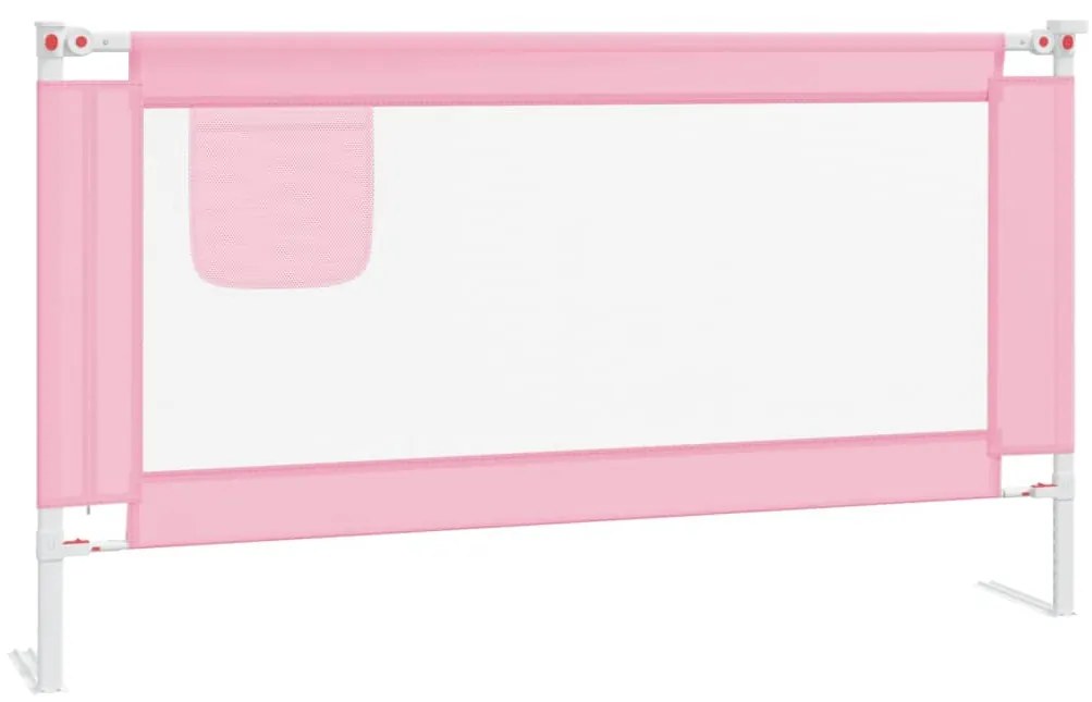 Barra de segurança p/ cama infantil tecido 150x25 cm rosa