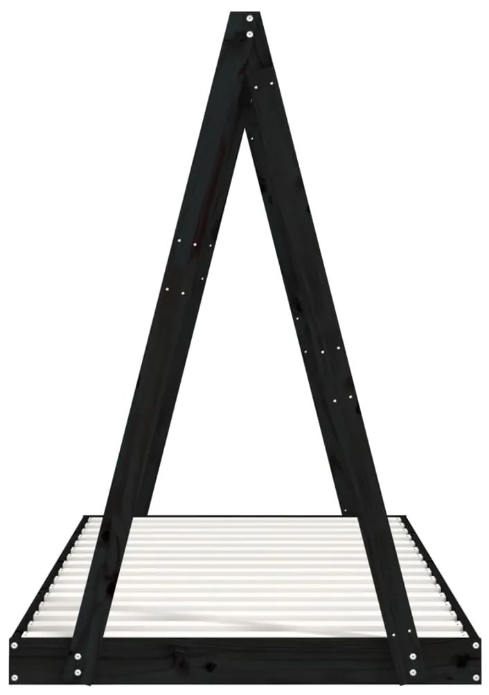 Estrutura de cama infantil 90x200 cm pinho maciço preto