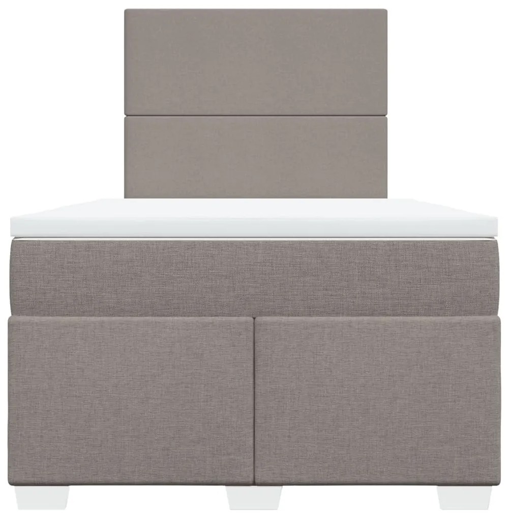 Cama boxspring c/ colchão 120x190cm tecido castanho-acinzentado