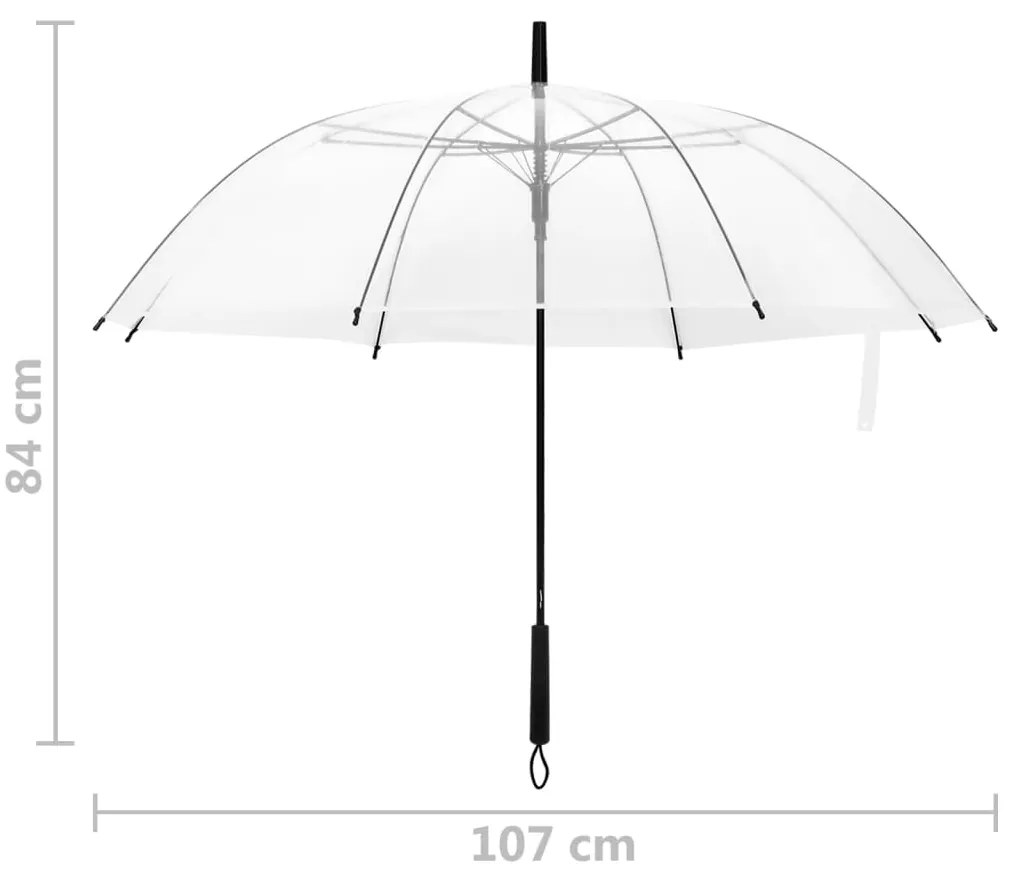 Guarda-chuva transparente 107 cm