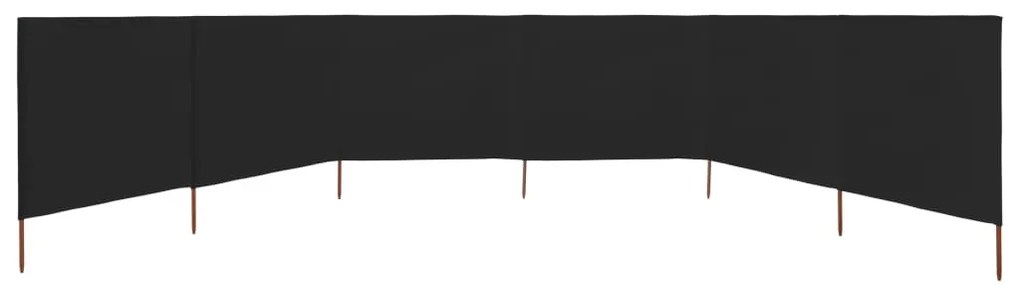 Para-vento com 6 painéis em tecido 800x80 cm preto