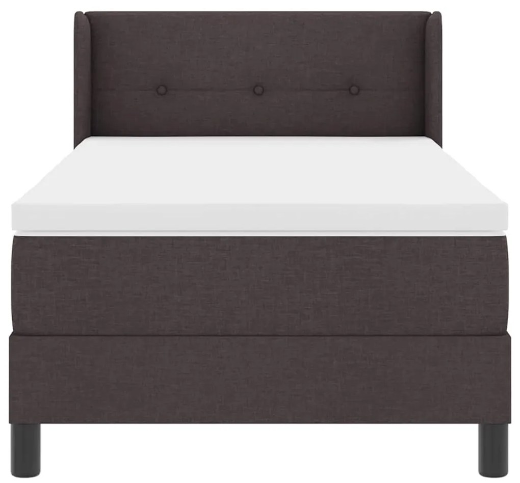 Cama Box Marrom Escuro 90 x 200 cm Tecido e Espuma